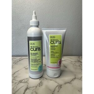 Zotos All About Curls. Pre Shampoo Treatment 8oz / Smoothing Cream 5.1oz. New